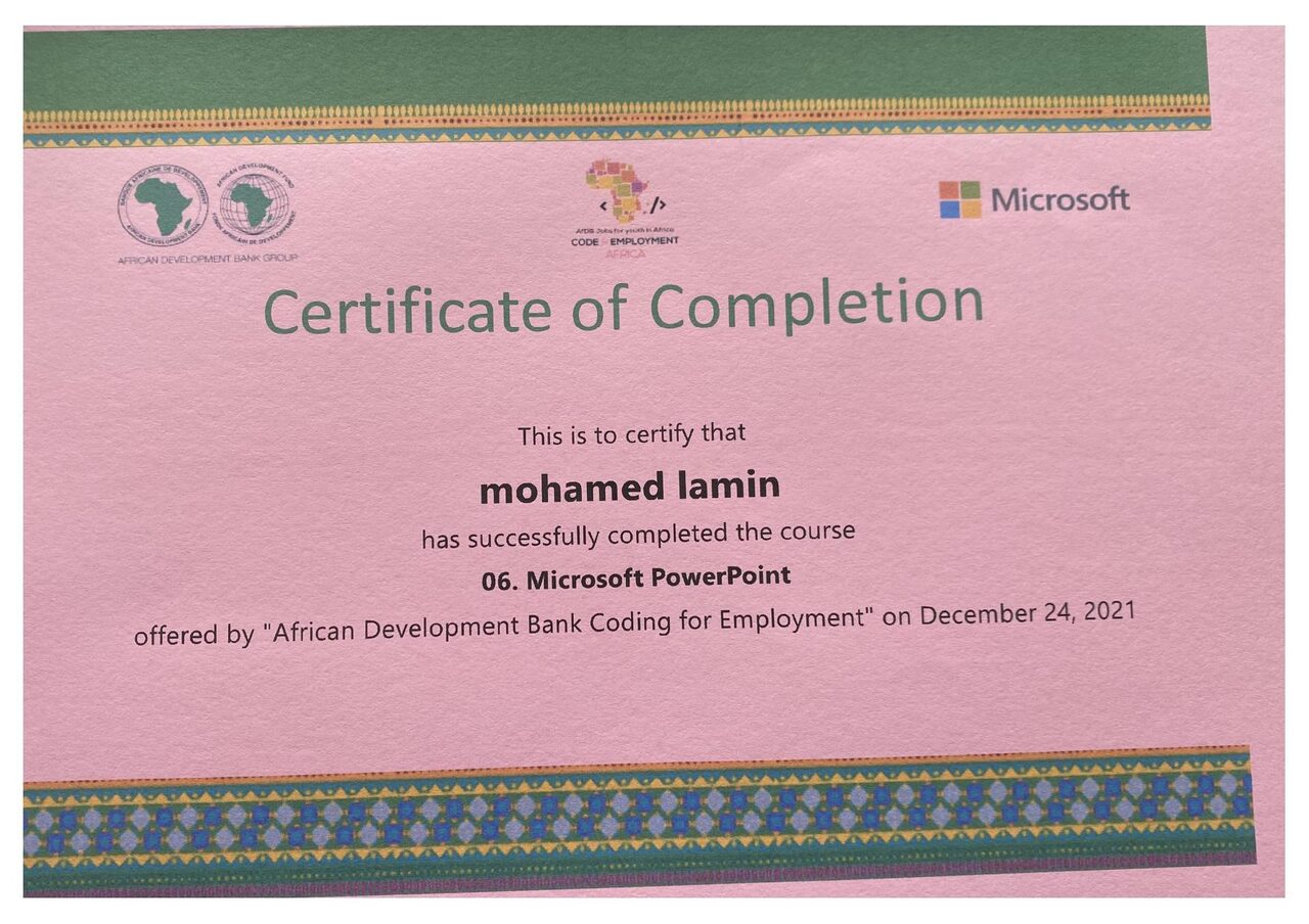 Microsoft PowerPoint certificate